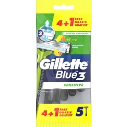 Gillette Blue3 Sensitive Jednorazowe maszynki do golenia, 5 sztuk